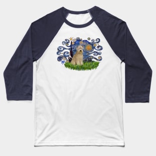 Wheaten Terrier in Adapted Starry Night Baseball T-Shirt